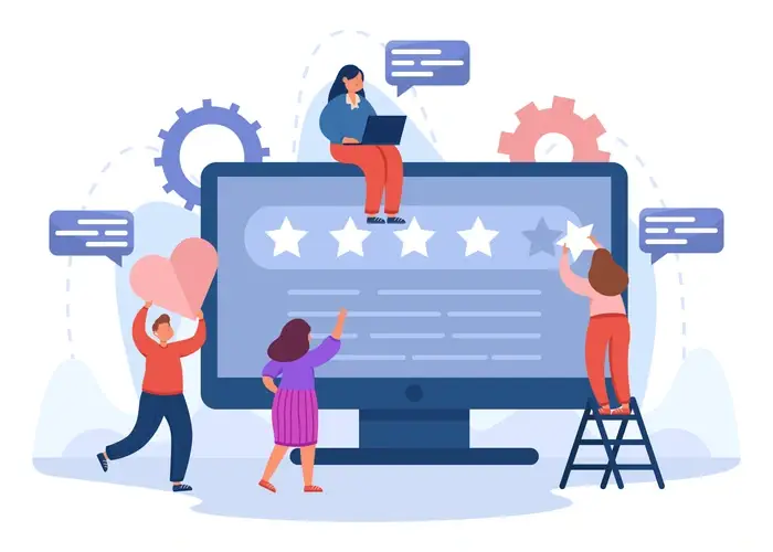 A group of people working on a computer screen to enhance your online presence powered by Wordpress.