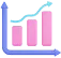 Ascending bar graph with an upward trend arrow.