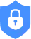 Blue shield icon with a white padlock in the center, symbolizing security or protection.