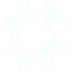 White gear icon on a light gray background, representing settings or configuration options.